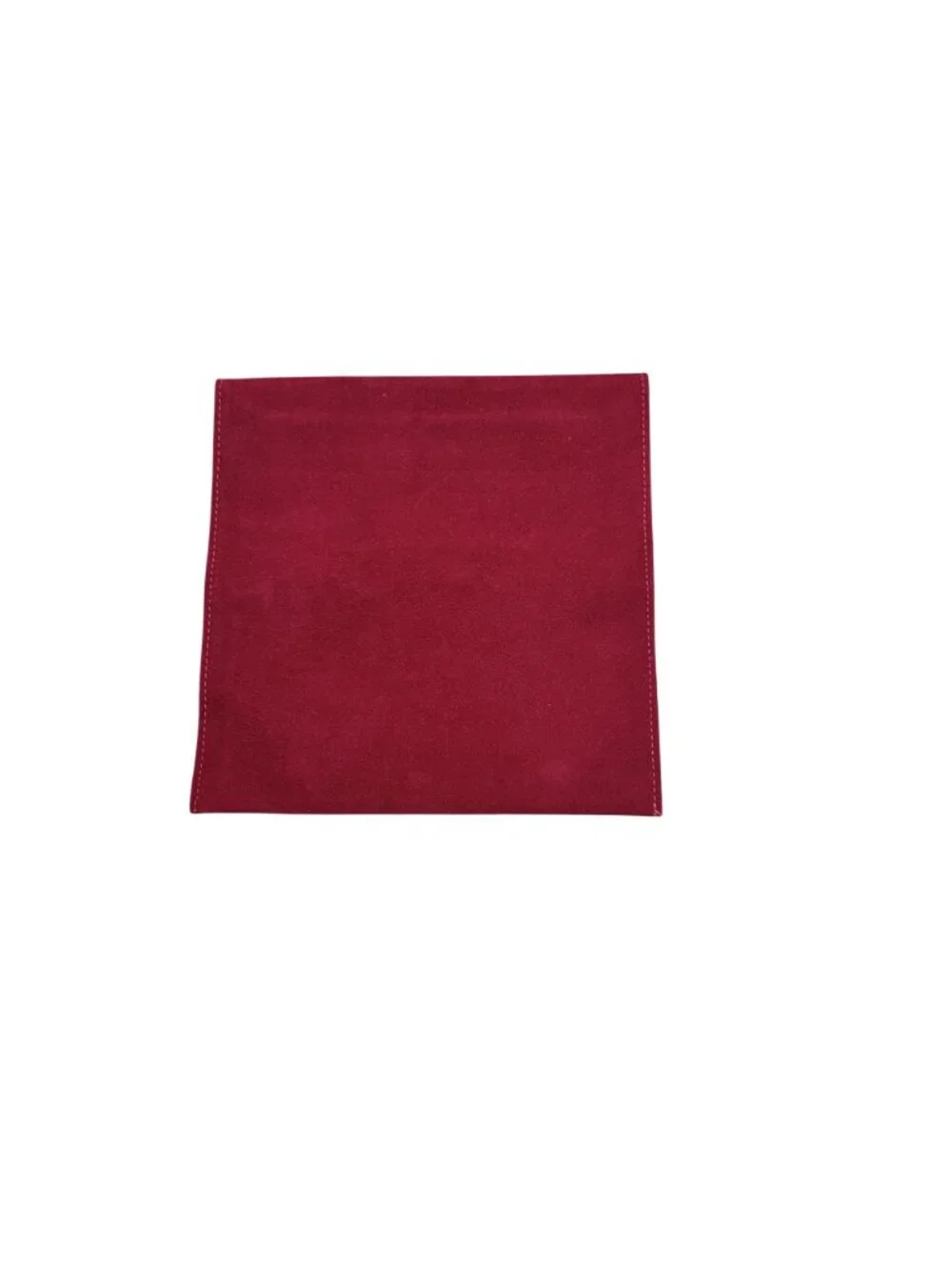 Cartier Red Suede Snap Closure Jewelry Travel Pouch Case Made In Spain